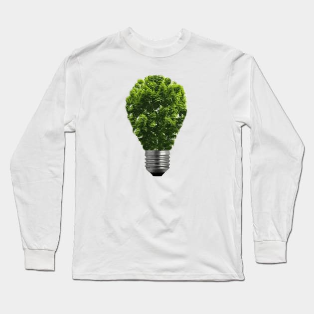 Green Lightbulb Long Sleeve T-Shirt by wanungara